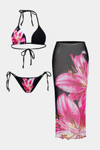 Bikini pareo üçlü takım